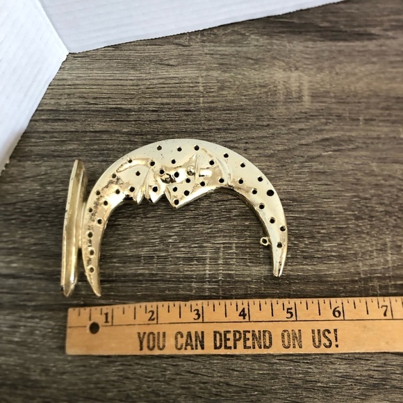 Vtg Metal Crescent Moon Earring Stand - Picture 5 of 10